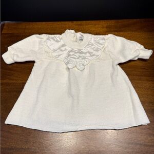 Vintage White Newborn - 3/6 Months Dress With Satin Collar